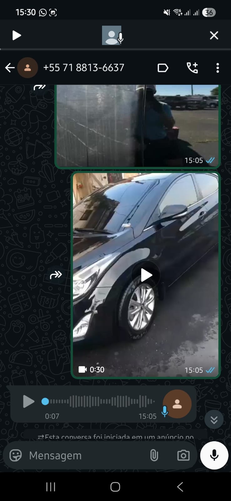 Sedan preto brilhando após aplicação